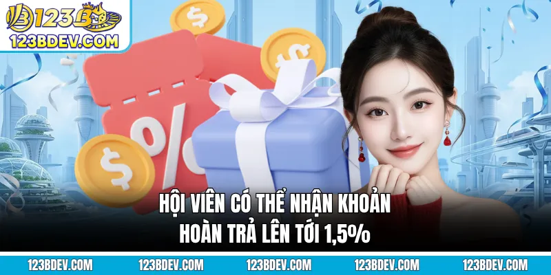 Hội viên có thể nhận khoản hoàn trả lên tới 1,5%